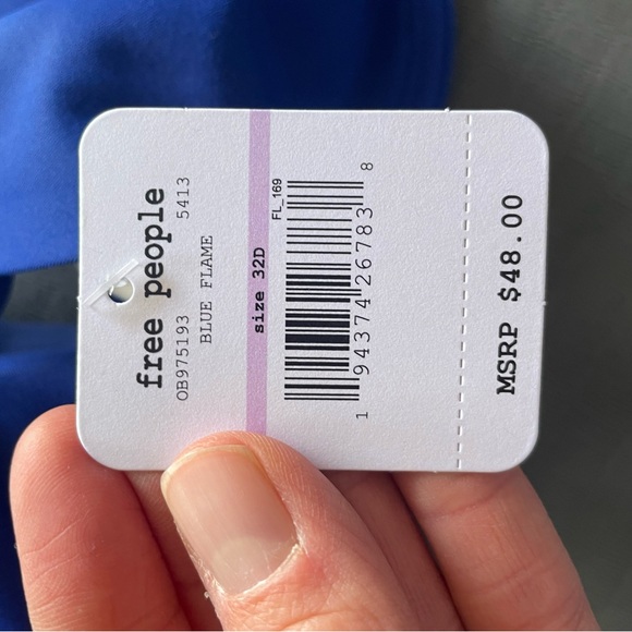 Free People Ari Underwire Neo Bra In Blue Flame - Picture 6 of 6